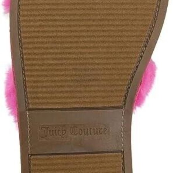 Juicy Couture Slide Slippers Faux Fur Crystals Gravity Pink Women's Sizes - Picture 13 of 15
